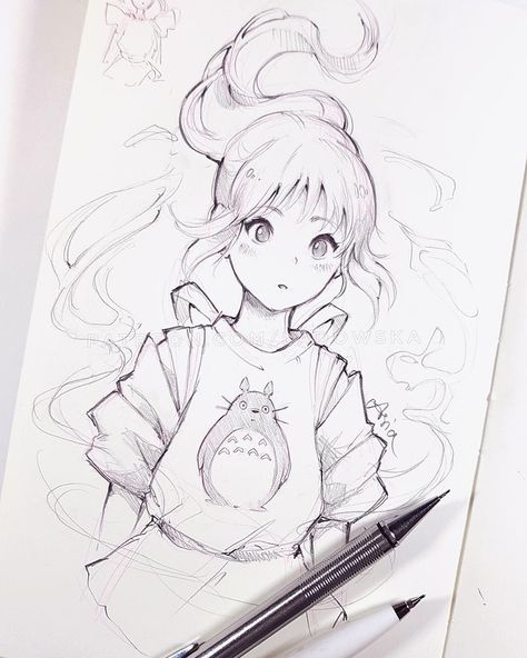 38.2k Likes, 208 Comments - Asia Ladowska (@ladowska) on Instagram: “New theme for #SketchWithAsia is here! 😀 This week it's Chihiro from Spirited away, BUT to take…” Drawing Ideas Love, Crush Ideas, Asia Ladowska, Super Drawing, Love Crush, Boho Art Drawings, New Theme, Cool Art Drawings, Anime Sketch