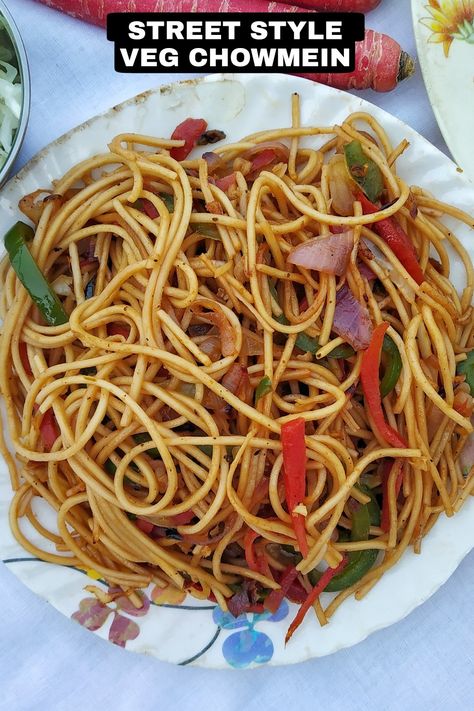 Veg Chowmein Recipe | Street Style Chowmein | Veg Noodles | Hakka Noodles | Indo Chinese Recipes | Chow Mein Recipe | Street Food Chowmein Recipe Chow Mein, Chamin Recipe, Chowmein Indian, Homemade Chow Mein, Chowmein Recipe, Veg Chowmein, Veg Noodles, Indo Chinese Recipes, Hakka Noodles