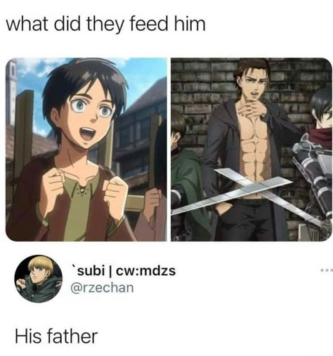 #aot #erenjaeger #funny #meme Aot Meme, Aot Funny, Attack On Titan Comic, Aot Memes, Titans Anime, Attack On Titan Funny, Levi X Eren, Attack On Titan Fanart, Attack On Titan Levi