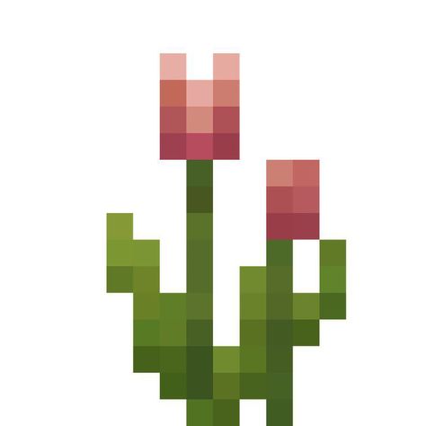 Minecraft Drawing Ideas Pixel, Minecraft Png Icons, Pixel Block Art, Minecraft Flower Grid, Flor Minecraft, Minecraft Flowers Pattern, Pixel Art Birthday, Minecraft Flowers Pixel Art, Birthday Pixel Art