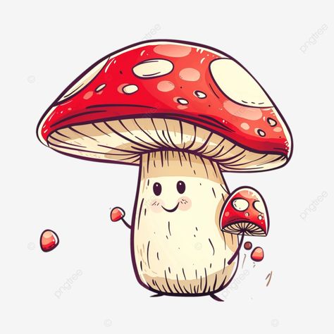 mushroom character funny children drawing with red cap cute outline cartoon cartoon mushroom chara Cute Mushrooms Drawing, Cartoon Outline, Outline Cartoon, Mushroom Character, Funny Children, Children Drawing, Cartoon Mushroom, Cap Cute, Mushroom Drawing