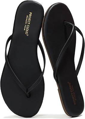 Amazon.com | Project Cloud Vegan Leather Womens Sandals & Flip flops for Women - Non-Slip Sandals Women Summer Slippers Beach Essentials Slides for Women Footwear - Thong Flats for Women (Foundations, Black, 8.5) | Flats Black Slippers Flats, Flip Flops For Women, Foam Slippers, Slippers Womens, Slides For Women, Women Footwear, Flats For Women, Black Slippers, Black Flip Flops