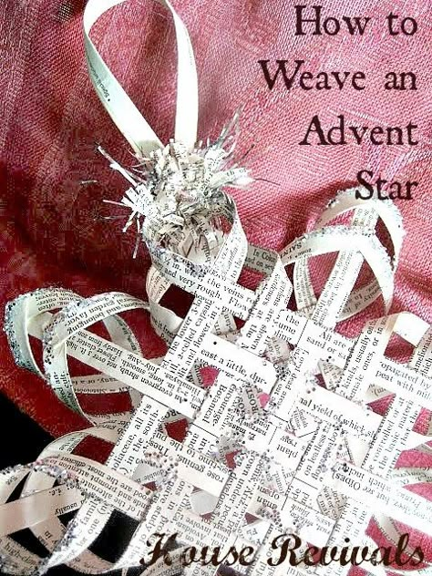 House Revivals: Make a Woven Star from Vintage Book Pages, Part Two Star Tutorial, Paper Ornaments, Navidad Diy, Paper Stars, Noel Christmas, Star Ornament, Christmas Stuff, Diy Christmas Ornaments, Christmas Inspiration