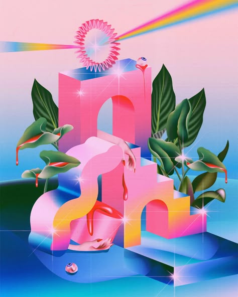 There’s more than meets the eye in Paulina Almira’s quietly sinister, candy-coloured illustrations Airbrush Surrealism, Product Illustration, Candy House, Waste Management, Painting Lessons, Flat Illustration, Futurism, Surreal Art, Inspiration Art