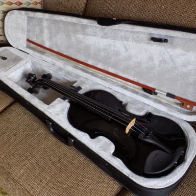 Introductions:If you're an adult who is a violin learner or enthusiast, it will be a wise decision for you to buy this black acoustic violin pack, ... Black Violin, Violin Bridge, Bow Rosin, Violin Design, Electric Violin, Violin Case, Electric Guitar Design, Violin Bow, Violin Music