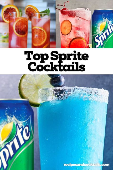 40 Sprite Cocktails (Easy Recipes) - Recipes & Cocktails Drinks With Sprite Alcohol, Alcohol Drinks With Sprite, Sprite And Vodka Drinks, Vodka Sprite Cocktails, Sprite Alcohol Drinks, Simply Juice Cocktails, Sprite Cocktails Alcohol, Cocktails With Sprite, Alcoholic Drinks With Sprite