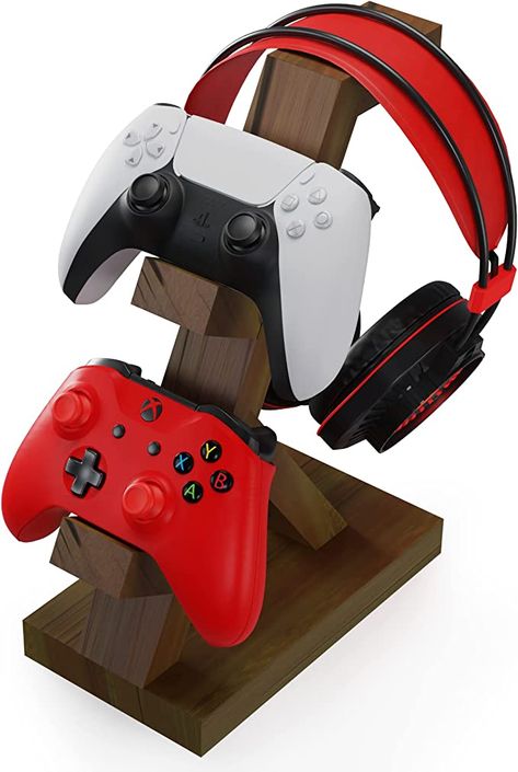 Amazon.com: PAP Products Wooden Controller Stand with Headphone Holder, Game Controller Holder, Video Game Controller Holder, Controller Holder for Desk, Controller & Headset Stand, Wooden Headphone Stand : Video Games Wood Headset Stand, Wooden Xbox Controller Stand, Gaming Controller Holder, Wooden Remote Holder, Wooden Headset Stand, Headphone Holder Wood, Headset Stand Wood, Wooden Controller Stand, Diy Controller Stand