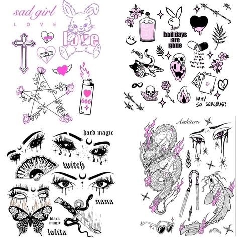 Gta Tattoo Ideas, Tattoo Banner, Barbie Tattoo, Basic Tattoos, Graffiti Tattoo, Tattoo Outline Drawing, Small Pretty Tattoos, Flash Tattoo Designs, Creepy Tattoos