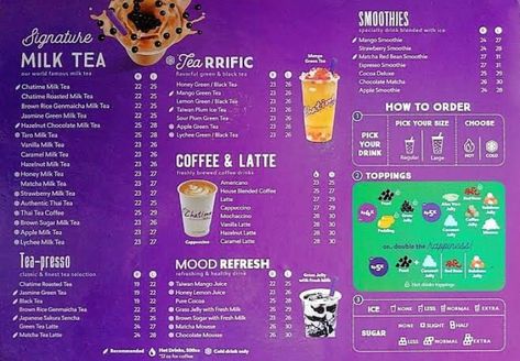 Menu Chatime, Green Apple Smoothie, Mango Green Tea, Sour Plum, Milk Smoothie, Mango Smoothie, Strawberry Smoothie, Chocolate Tea, Red Beans