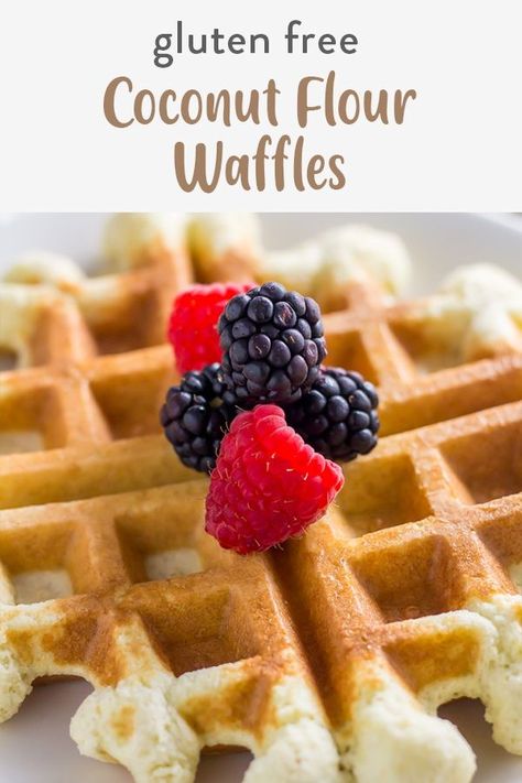 Paleo Waffles Coconut Flour, Coconut Flour Waffles, Best Waffle Recipe, Paleo Waffles, Thm Breakfast, Strawberry Breakfast, Baked Recipes, Waffle Maker Recipes, How To Make Waffles