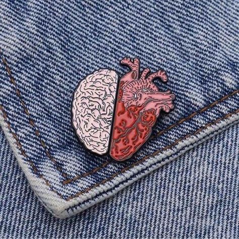 Splicing Organs Enamel Pin Brain Pin, Enamel Pin Backpack, Pin Backpack, Backpack Clothes, Brain And Heart, The Arts, Women Accessories Jewelry, Enamel Pin, Maternity Bag