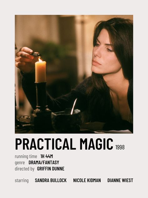 Practical Magic Movie Poster, Practical Magic Poster, Sandra Bullock Nicole Kidman, Practical Magic Movie, Collage Challenge, Dianne Wiest, Journal 2024, Year Poster, Dorm Posters