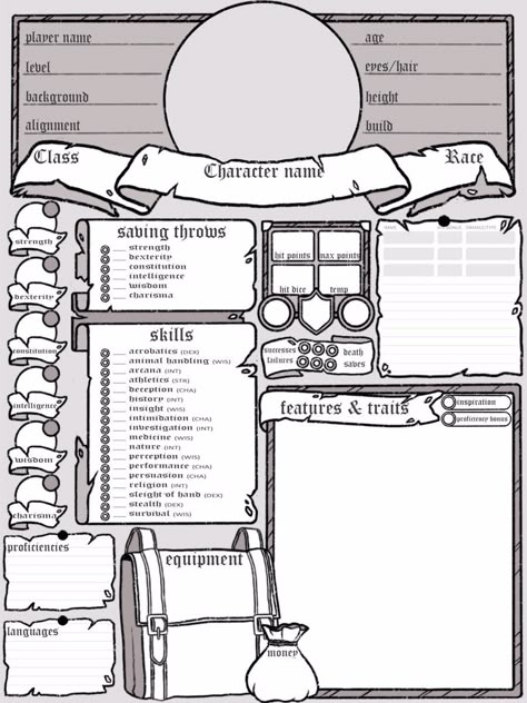 Character Sheet Writing, Rpg Character Sheet, Dnd Character Sheet, Character Sheet Template, Fantasy World Map, Dungeon Master's Guide, Dnd Funny, Character Template, Dnd Dragons