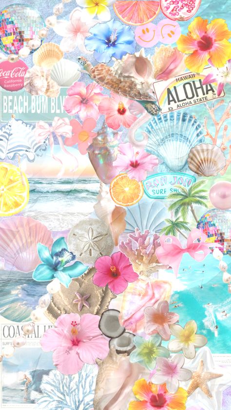 Beachy Beachy Apple Watch Wallpaper, Colorful Beach Wallpaper, Beach’s Wallpapers, Preppy Background Collage, Cute Beachy Backgrounds, Preppy Outer Banks Wallpaper, Preppy Summer Beach Wallpaper, Aesthetic Wallpapers Beach, Preppy Hawaiian Wallpaper