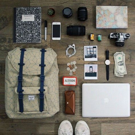 School Checklist, Backpack Essentials, Camping Style, Van Camping, Photos Tumblr, Travel Checklist, Herschel Supply Co, Herschel Supply, Travel Packing