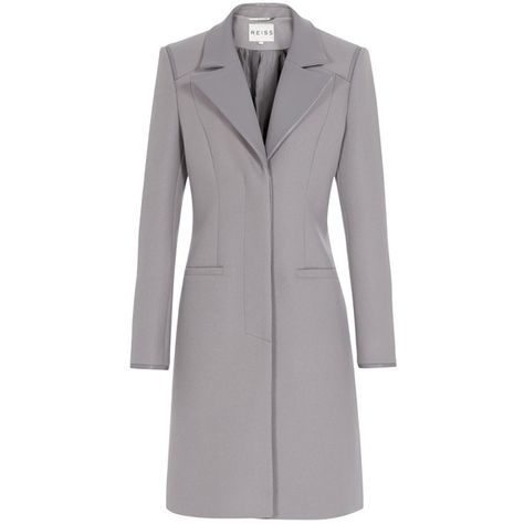 Reiss Covent Leather Collar Coat, Grey (3,730 MXN) ❤ liked on Polyvore featuring outerwear, coats, coats & jackets, long coat, reiss, woolen coat, fitted wool coat and long grey coat Reiss Coat, New Hijab, Long Grey Coat, Plain Coats, Gray Wool Coat, Fashion Model Poses, Iranian Women Fashion, Stylish Coat, Collar Coat