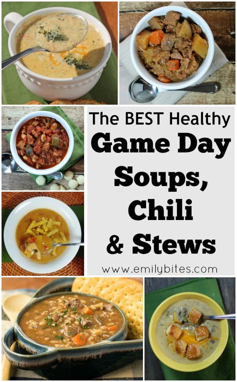 The BEST Healthy Game Day Recipes: finger foods, dips, soups, chili, slow cooker meals, pizza and more! Perfect for a football party and lightened up. www.emilybites.com Tailgate Inspiration, Healthy Football, Chili Slow Cooker, Emily Bites, Game Day Recipes, Football Party Foods, Slow Cooker Meals, Game Snacks, Football Food