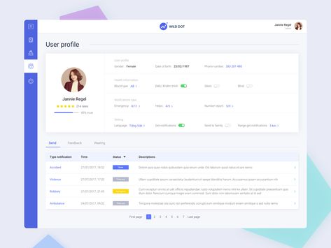 Daily UI #04 / Dashboard - User profile information by Js-Nguyen Profile Page Ui, Interface App, Flat Web Design, Profile Website, Touch Screen Design, Ui Design Dashboard, Card Ui, Ui Design Website, Dashboard Ui