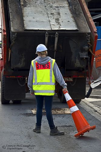 Road Worker Road Workers, Street Photo, Black Cat, Road