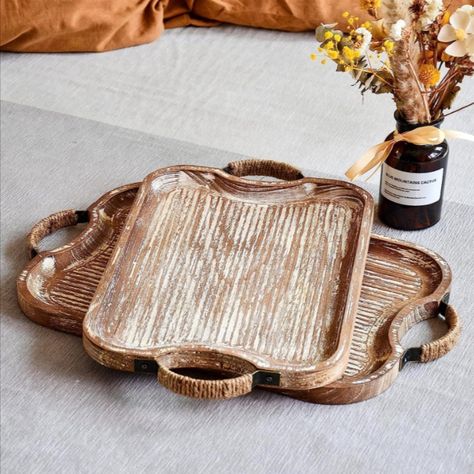 Rustic Wood Serving Tray with Metal Twine Handles Set of 2 Rectangular Decorative Trays Farmhouse Platter for Food, Fruit, and Coffee Great for Bed, Patio,...
Color:Rectangle Wood Tray Wood Tray Decor, Couch Tray, Wood Serving Platter, Coffee Table Kitchen, Vintage Serving Trays, Patio Ottoman, Coffee Tray, Wood Serving Tray, Drinks Tray