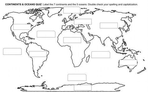 Continent Worksheets Free Printable, Oceans And Continents Worksheet, Continent And Ocean Worksheet, 7 Continents And 5 Oceans, Printable Maps Of The 7 Continents, Label Continents And Oceans, Blank Continent And Ocean Map, World Map Continents, Geography Worksheets