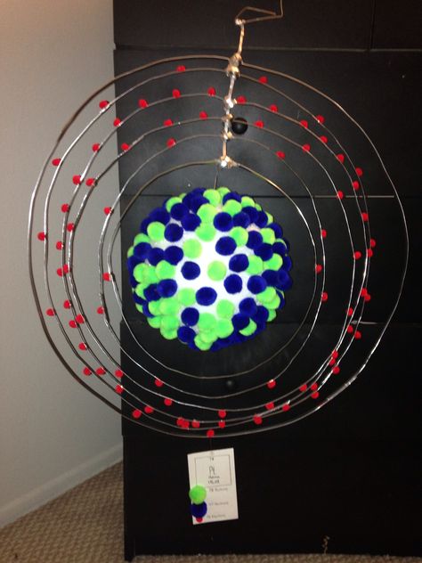 Science project, platinum atom model by Issac Yescas Bohr Model Project, Bohr Model Project Ideas, Element Project Ideas, Platinum Element, Atom Model Project, Atom Project, Atomic Model, Science Project Models, Atom Model