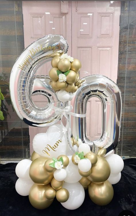 60th Birthday Ideas For Mom Party, 60th Birthday Ideas For Mom, 60th Birthday Balloons, 60 Balloons, 50th Birthday Balloons, Balloon Numbers, 60th Birthday Party Decorations, Birthday Decorations At Home, 60th Birthday Decorations