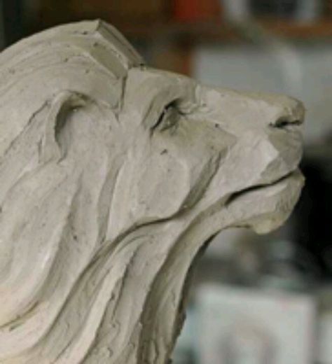 Clay lion Ceramic Lion Sculpture, Clay Lion, Animal Clay, Pottery Animals, Clay Sculptures, Sculpture Projects, Oil Pastel Art, Relief Sculpture, Clay Animals