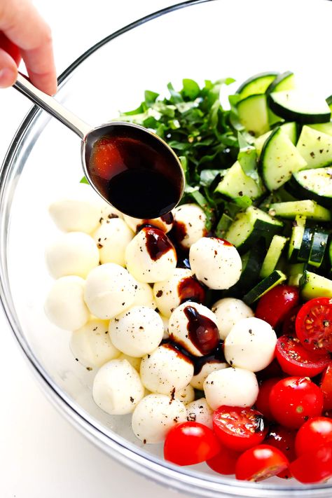 Cucumber Salad Mozzarella, Caprese Salad Lunch, Cucumber Tomato Salad Mozzarella, Caprese Side Dish, Tomato Cucumber Basil Salad, Caprese Salad With Cucumber, Caprese Salad With Balsamic Glaze, Caprese Dishes, Recipes With Balsamic Glaze