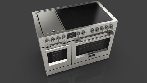 SOFIA 48” PRO INDUCTION RANGE WITH GRIDDLE | Fulgor Milano Electric Induction Range, Induction Stove And Oven, Double Induction Cooktop, 36” Induction Range, 48” Induction Range, Induction Range With Double Oven, 48 Inch Induction Range, Stove With Griddle, 48" Range