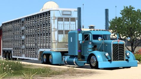 Kenworth 521 Rural Cybercore, Hot Tub House, Dog Tree, American Trucks, American Truck Simulator, Beach Tattoo, House Gate, Custom Truck, Rural America