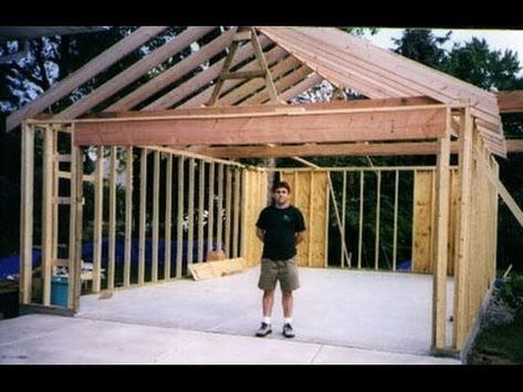 Diy Garage Build, Build Your Own Garage, Garage Build, Garage Construction, Build Your Own Shed, Shed Floor, Free Shed Plans, Building A Garage, Shed Plan