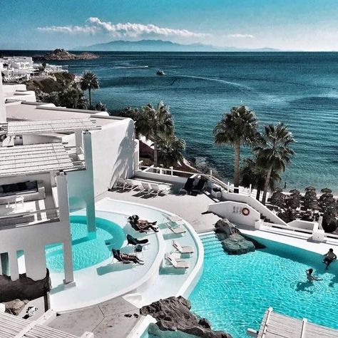 Grecotel Mykonos Blu (@grecotelmykonosblu) • Instagram photos and videos Beach Book, Paros Island, Mykonos Hotels, Boutique Resort, Mykonos Island, 5 Star Hotel, Santorini Island, Mykonos Greece, Visiting Greece