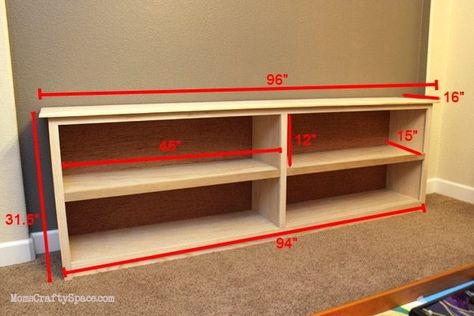 The Tale of the Green Bookcase Built In Low Bookcase, Long Bookshelf Low Bookcase Diy, Horizontal Bookshelf Diy, Diy Low Bookcase, Low Bookshelf Diy, Long Low Bookcase Diy, Diy Long Bookshelf, Long Low Bookcase, Green Bookcase