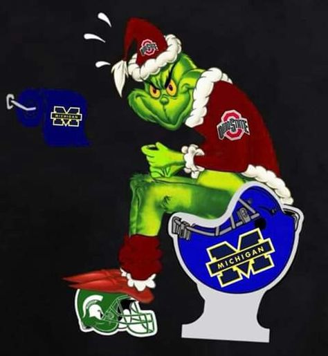 OSU Grinch vs Michigan Ohio State Crafts, Ohio State Vs Michigan, Ohio State Michigan, Ohio State Baby, Ohio State Wallpaper, Osu Buckeyes Football, Animals Tattoos, Ohio Football, Ohio Buckeyes