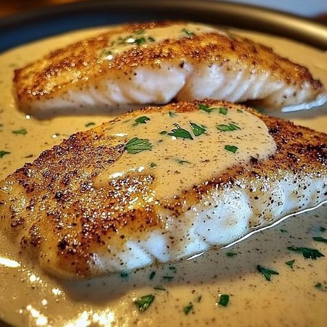 Bobby's Recipes Cajun Cream Sauce, Red Snapper Fillet, Red Snapper Recipes, Snapper Recipes, Creole Sauce, Snapper Fish Recipes, Sauteed Greens, Seafood Market, Red Snapper