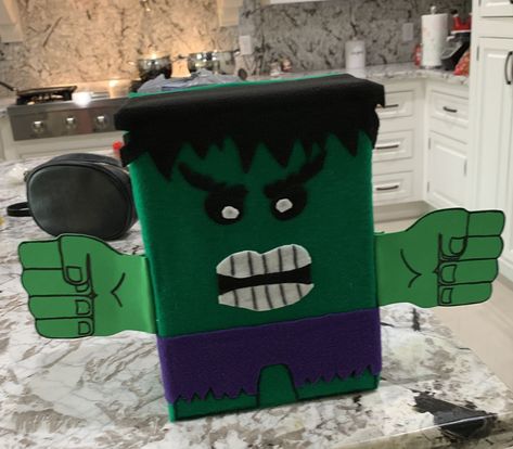 Hulk Crafts For Kids, Hulk Valentines Boxes, Hulk Gifts, Kids Valentine Boxes, Valentine Card Box, Valentine Boxes, Valentines Box, Energy Ball Recipe, Valentine Day Boxes