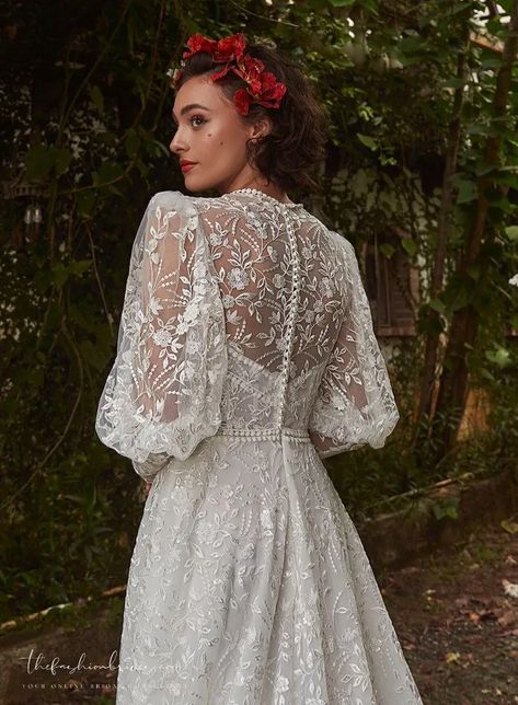 August 16, 2023 – The FashionBrides Wedding Dress Puffed Sleeves, Chunky Lace Wedding Dress, Lace Puff Sleeve Wedding Dress, Wedding Dresses Photoshoot, Redesigned Wedding Dress, Square Neckline Wedding Dress Sleeves, Artsy Wedding Dresses, Flowy Wedding Dress Whimsical, Long Sleeve Floral Wedding Dress