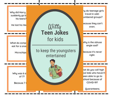 Written by amomwithalessonplan.com Getting your teen to laugh can be a little tricky. We all know how important a good chuckle is, especially for our big kids. These jokes for teens were collected with the intention of connecting with our older kids on a playful level. You might also find the corny joke, exam joke, math joke, riddles... Written by amomwithalessonplan.com High School Jokes, Actually Funny, Lunch Planning, Lunchbox Jokes, Jokes For Teens, Funny Riddles, High School Kids, Funny Printables, Math Jokes