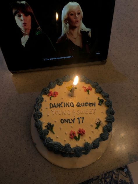 Dancing Queen Cake Ideas, 17 Birthday Cake Dancing Queen, Dancing Queen Only 17 Cake, Seventeen Birthday Aesthetic, Dancing Queen Young And Sweet Only 17 Cake, Dancing Queen 17th Birthday Cake, Young And Sweet Only 17 Party, Dancing Queen Young And Sweet Only 17, Young And Sweet Only 17 Cake