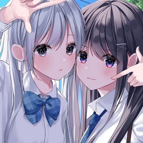 Anime Friendship, Anime Sisters, Friend Anime, Poses References, Cute Anime Wallpaper, Anime Character Drawing, Anime Best Friends, Anime Couples Drawings, Cute Anime Pics