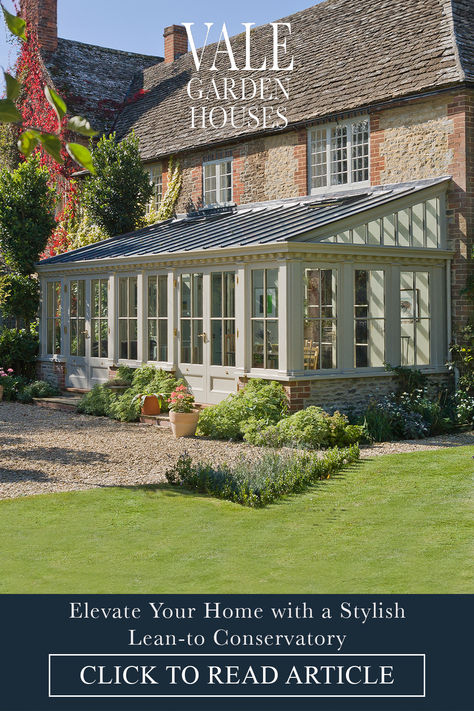 Learn about lean-to conservatories, a style known for its straightforward and practical design. Lean To Orangery, Conservatories Ideas, Gardeners Cottage, Lean To Conservatory, Conservatory Extension, Home Extension, Lean To, Practical Design, House Extensions