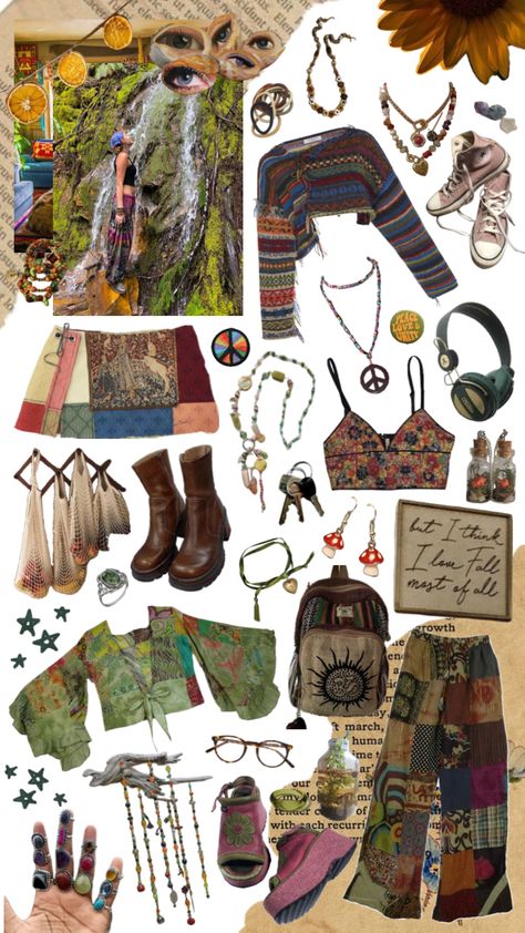 Boho Hippie Aesthetic, Forestcore Aesthetic, Cottage Core Outfit, Hippie Aesthetic, Downtown Outfits, Earthy Outfits, Hippie Life, Hippie Style Clothing, Funky Outfits