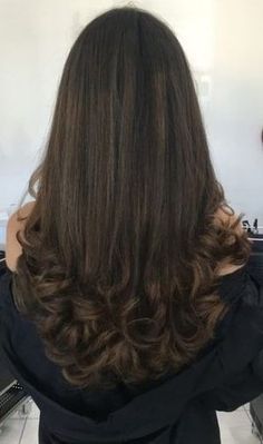 Confirmation Hairstyles Straight Hair, Straight Hair With Bottom Curls, Curled Out Ends Hair, Straight Hair And Curly Ends, Straight Hair Bottom Curls, Bottom Curls For Long Hair, Blowouts On Curly Hair, Long Straight Hair With Curls At The End, Straight Then Curly Ends