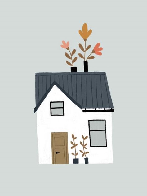 House Graphic Illustration, Simple House Illustration, Casa Dibujo Aesthetic, House Illustration Simple, New Home Drawing, Cute House Illustration, Cute House Drawing, House Illustration Art, Home Illustration Art