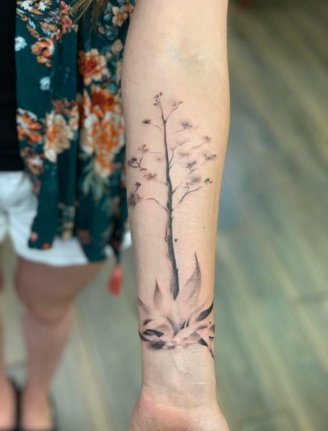 Blue Agave Tattoo, Century Plant Tattoo, Agave Plant Tattoo, Agave Tattoo, Kingfisher Tattoo, Pine Tattoo, Bloom Tattoo, Arizona Tattoo, Americana Tattoo