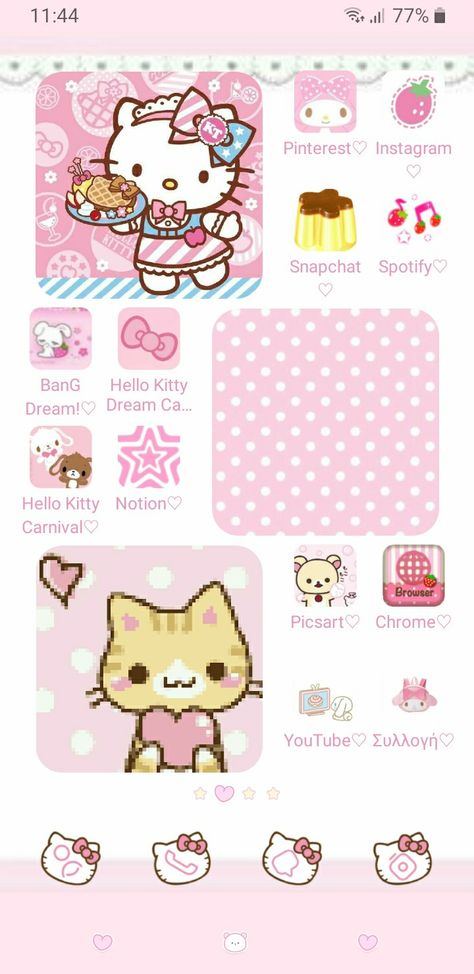 Kawaii Core Phone Layout, Kawaii Pink Phone Theme, Cutecore Homescreen Ideas, Kawaii Iphone Home Screen, Cutecore Ios Layout, Cutecore Theme Phone, Cutecore Homescreen Layout, Cutecore App Icons Strawberry, Kawaiicore Phone Theme