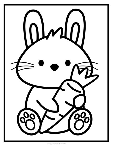 Free Easter Bunny Holding Carrot Coloring Page Toddler Easter Coloring Pages, Bunny Images Free Printable, Easter Coloring Pages For Preschoolers, Easter Bunny Coloring Pages Printable, Easter Drawings For Kids, Free Color Pages Printables, Easter Coloring Sheets Free Printables, Printable Easter Pictures, Free Colouring Printables