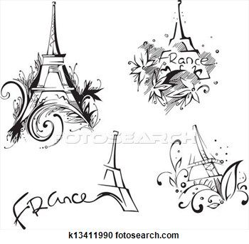 Sketches with Eiffel Tower View Large Illustration Eiffel Tower Vector, Eiffel Tower Tattoo, World Travel Tattoos, Paris Tattoo, Eiffel Tower Art, Black And White Illustrations, Different Kinds Of Art, Vector Sketch, Paris Love