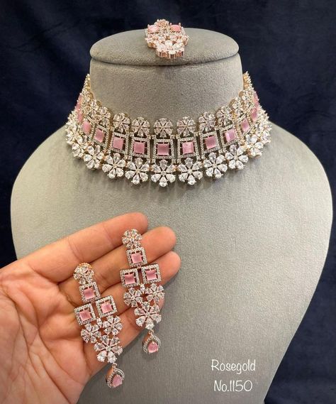 Pink Jwellary, Party Wear Jewellery, Stylish Jewelry Accessories, Jewlery Earrings, Lighting The Way, Pink Jewelry Set, Choker Jewellery, Wedding Jewelry Sets Bridal Jewellery, Delicate Gold Jewelry